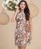 Short Sleeve Wrap Around Printed Dress